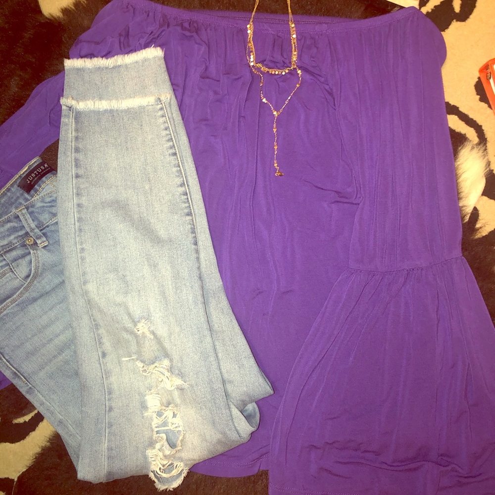 Royal Purple Bell Sleeve Shirt